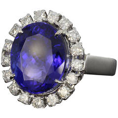 Splendid Tanzanite Diamond Gold Ring 12