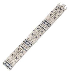 French Sapphire Diamond Gold Bracelet 12