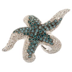 Modern Diamond Gold Starfish Ring