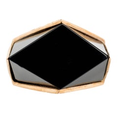 Bague moderne en or et onyx