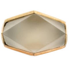 Modern Rock Crystal Gold Ring 1