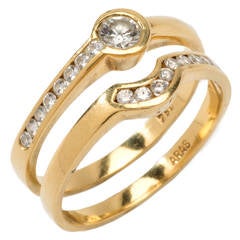 Twin Diamond Gold Rings 3
