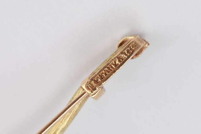 Women's Tiffany & Co. Enamel Sapphire Gold Flower Brooch