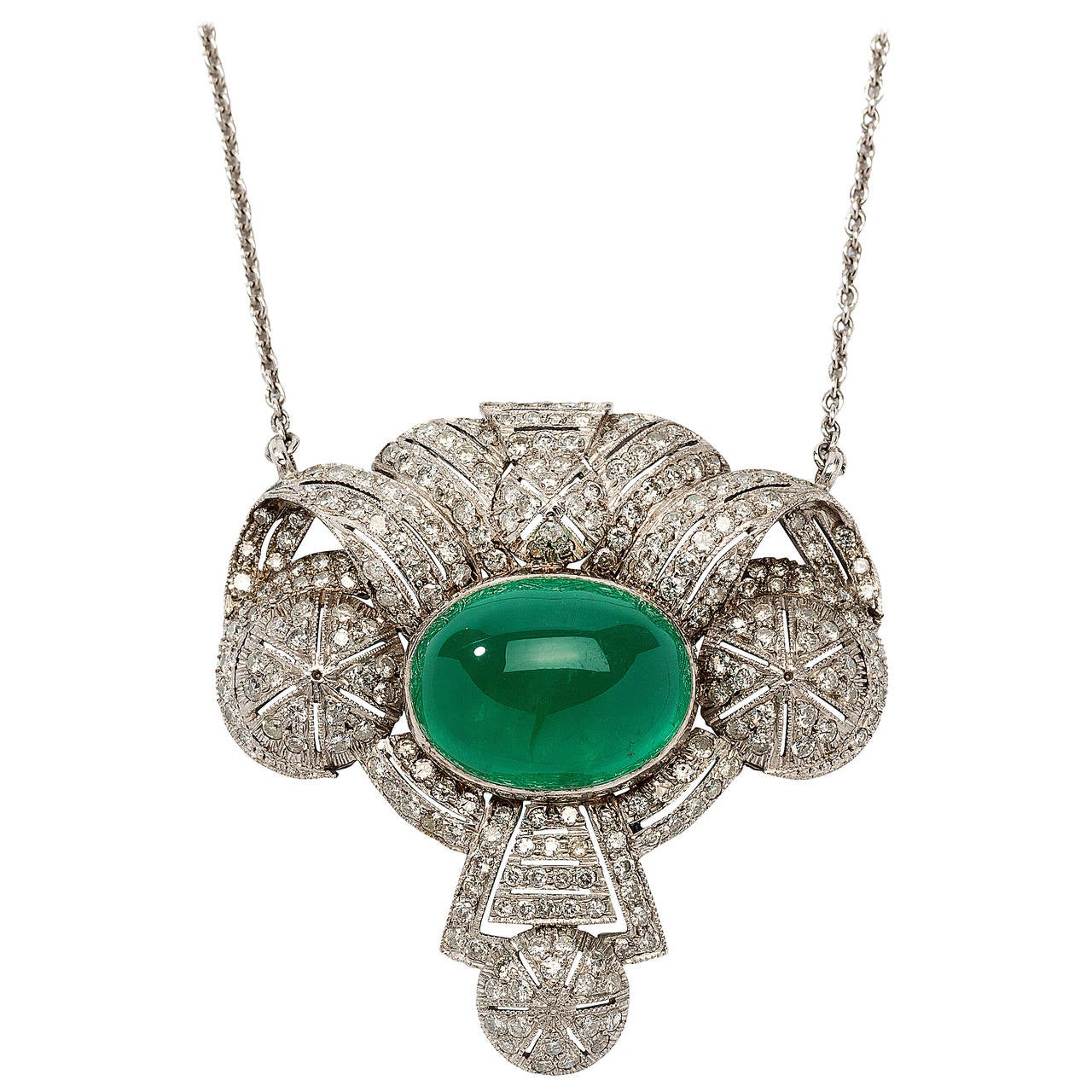 Impressive Emerald Diamond Gold Pendant