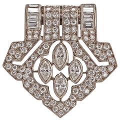 Art Deco Diamond Gold Clip