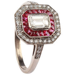A Fine Ruby Diamond Cluster Ring 10