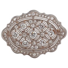 Art Deco Diamond Gold Platinum Brooch