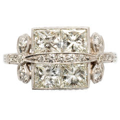 Art Deco Diamond Gold Cocktail Ring 10