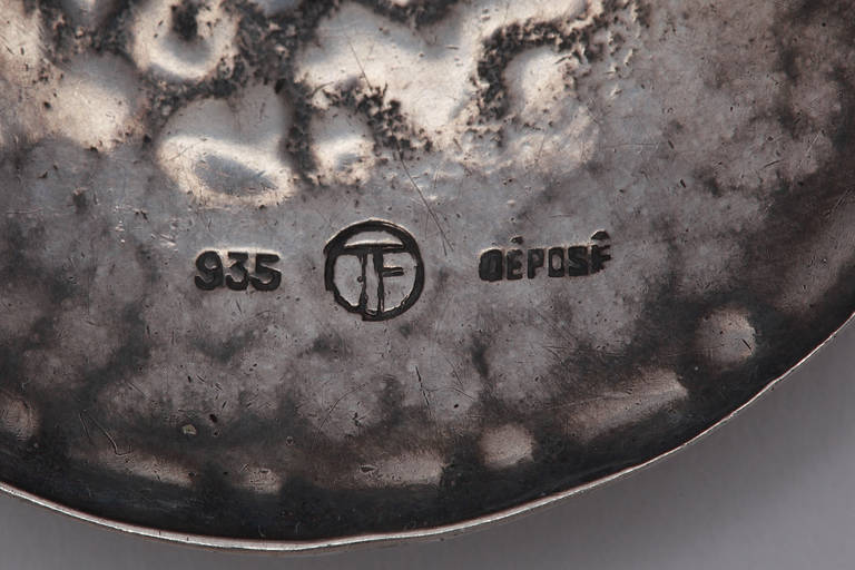 Theodor Fahrner Jugendstil-Brosche aus runder Emaille und Silber (Art nouveau) im Angebot