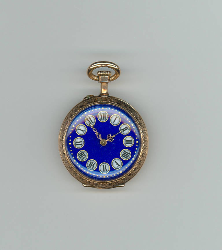1900s Enamel Gold Pocket Watch In Good Condition In Berlin, DE