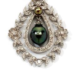 Tahiti Pearl Diamond White Gold Necklace