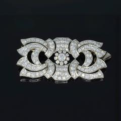 Pendentif broche Art déco en or et diamants