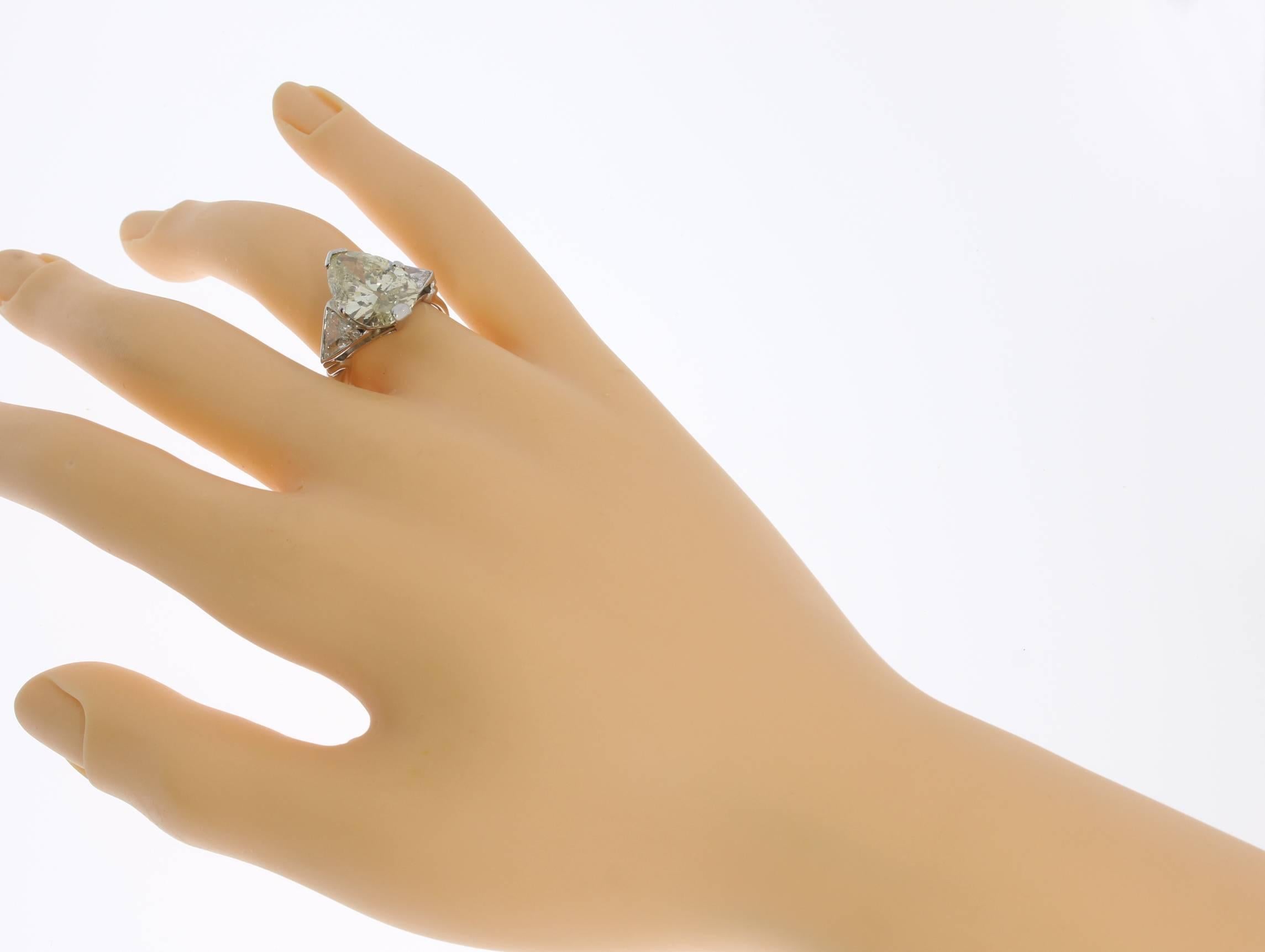 teardrop platinum engagement ring