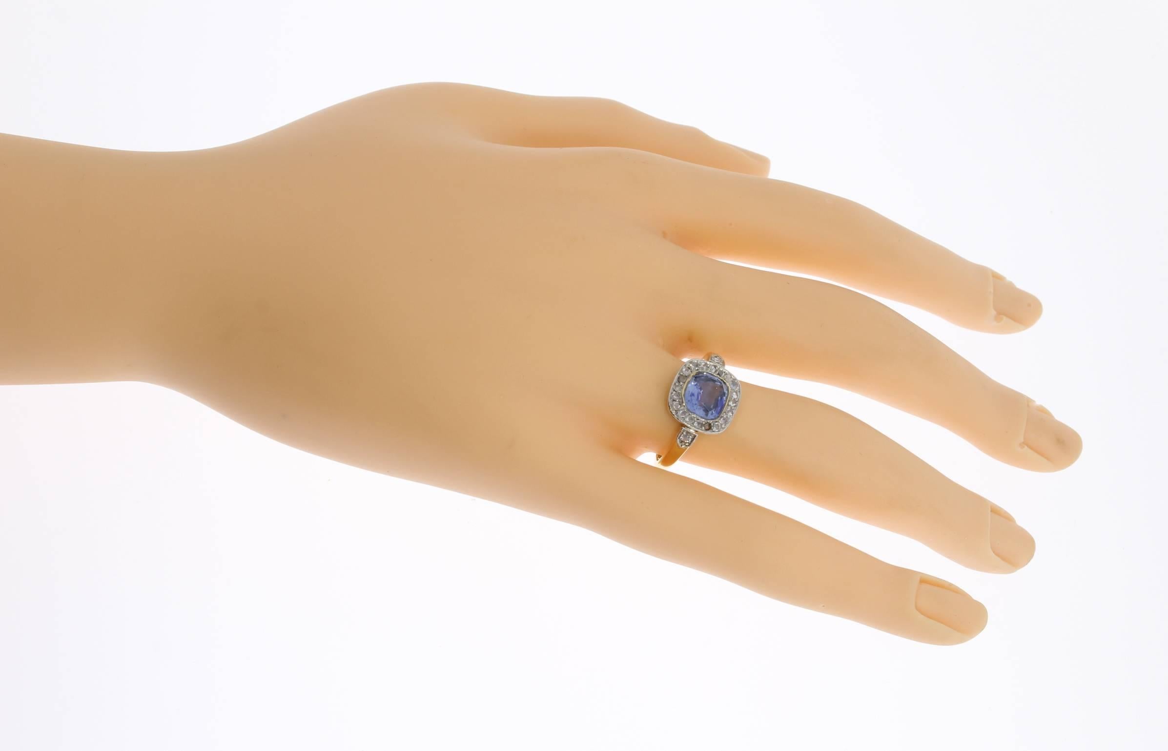 Ceylon Sapphire Diamond Gold Ring 1