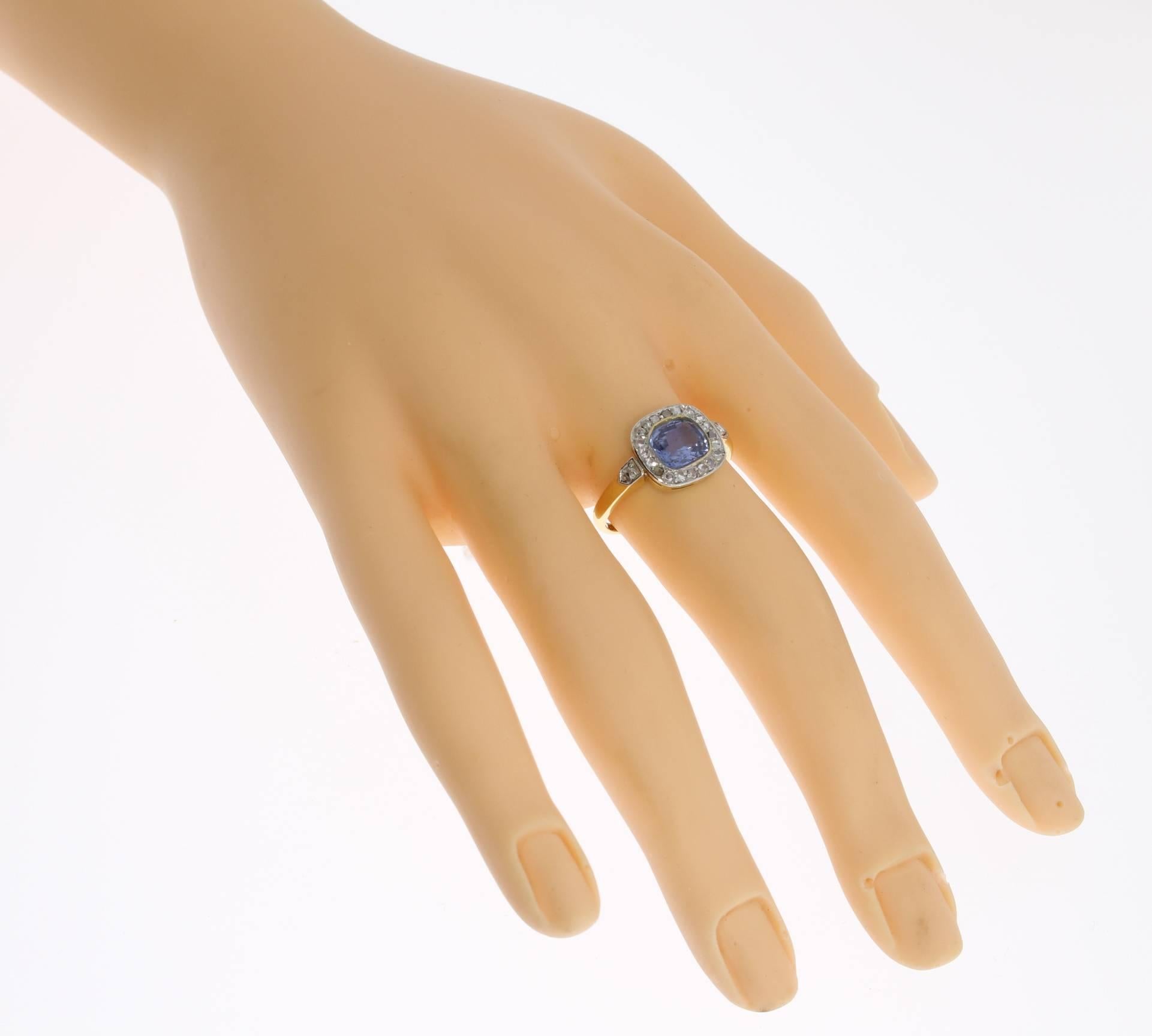 Ceylon Sapphire Diamond Gold Ring 3