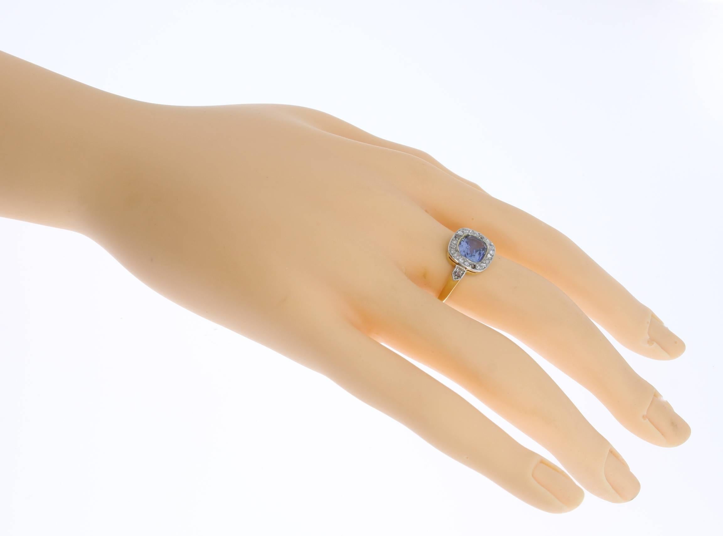 Ceylon Sapphire Diamond Gold Ring 4