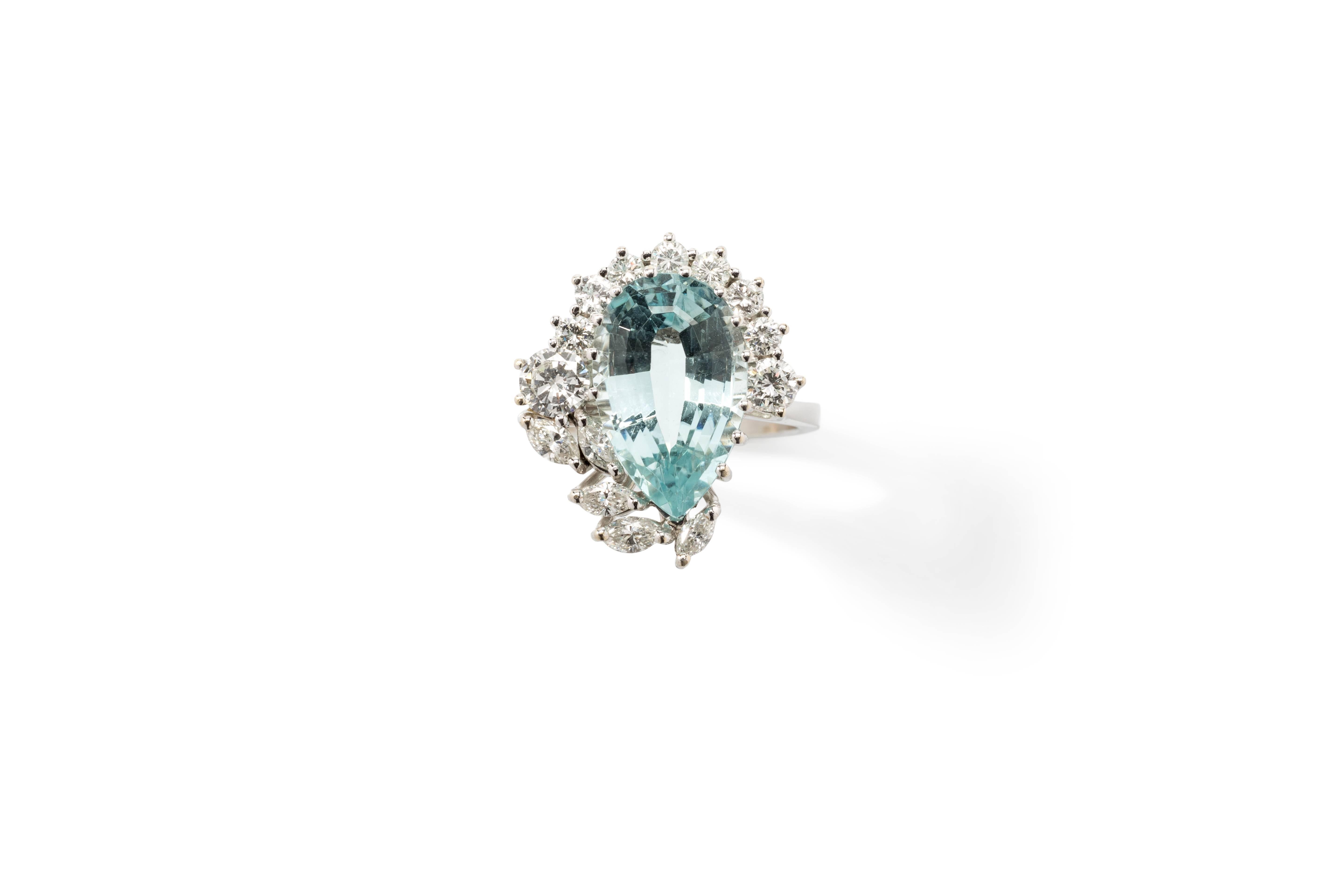 14k aquamarine ring