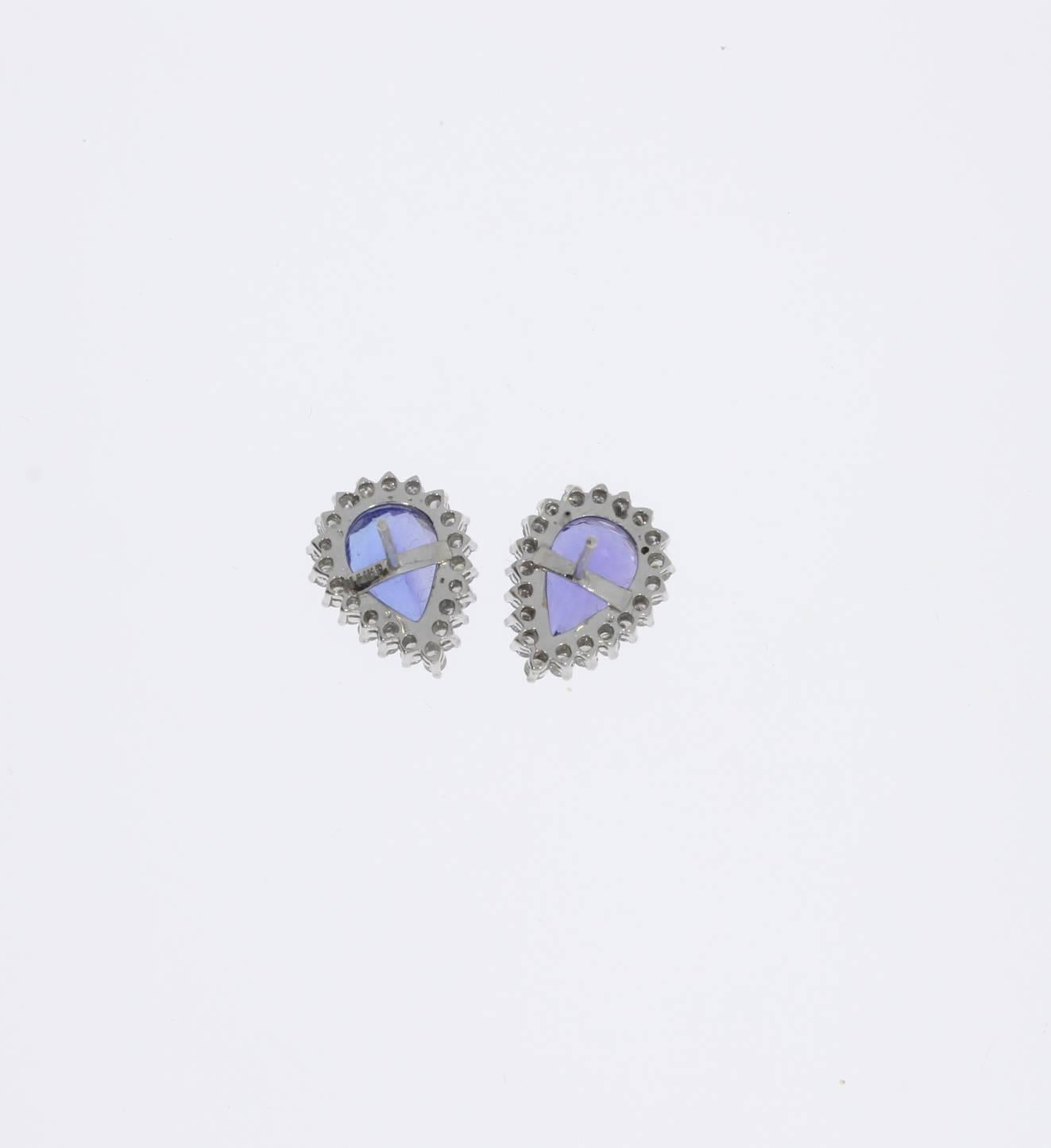 tanzanite heart earrings
