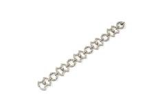 Art Deco Diamond 18 Carat White Gold Link Bracelet