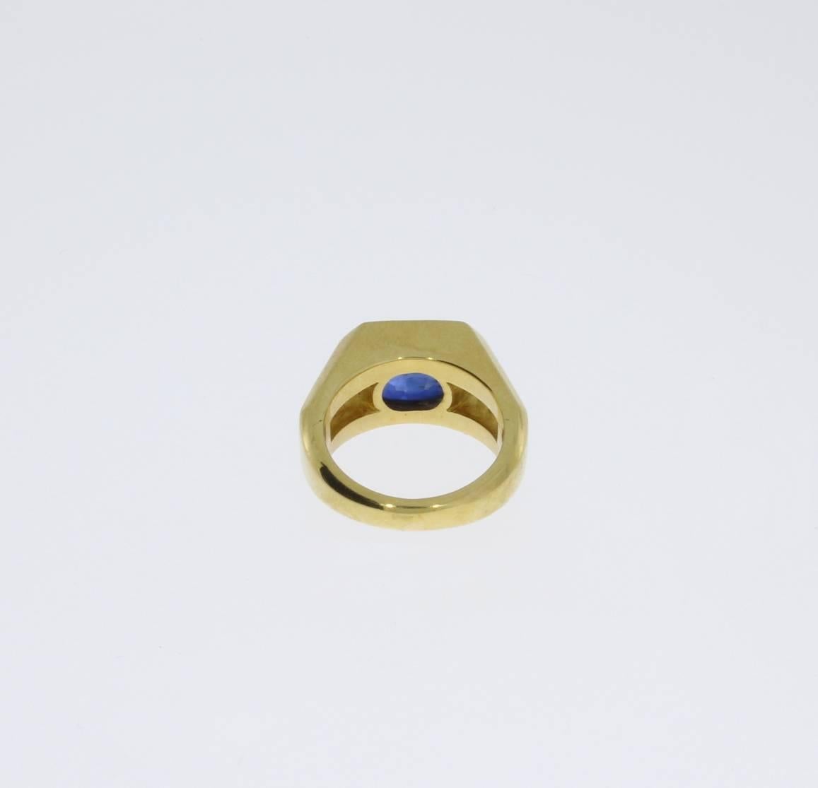 Women's Sapphire Diamond Gold Cocktail Ring For Sale