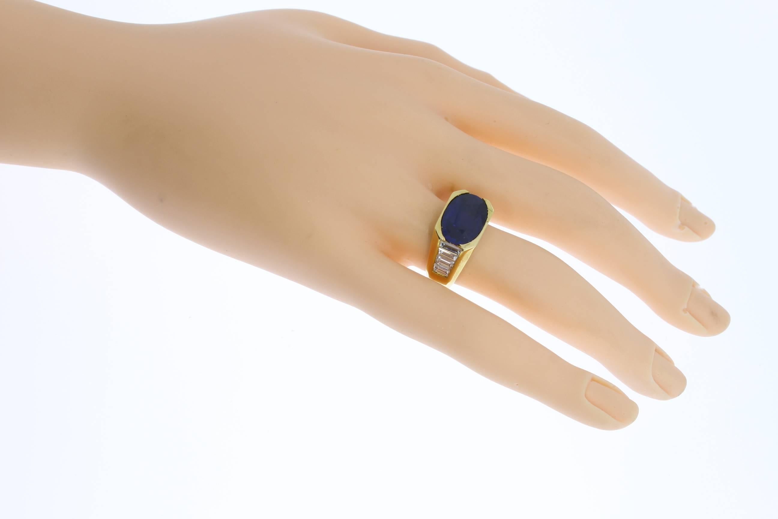 Sapphire Diamond Gold Cocktail Ring For Sale 1