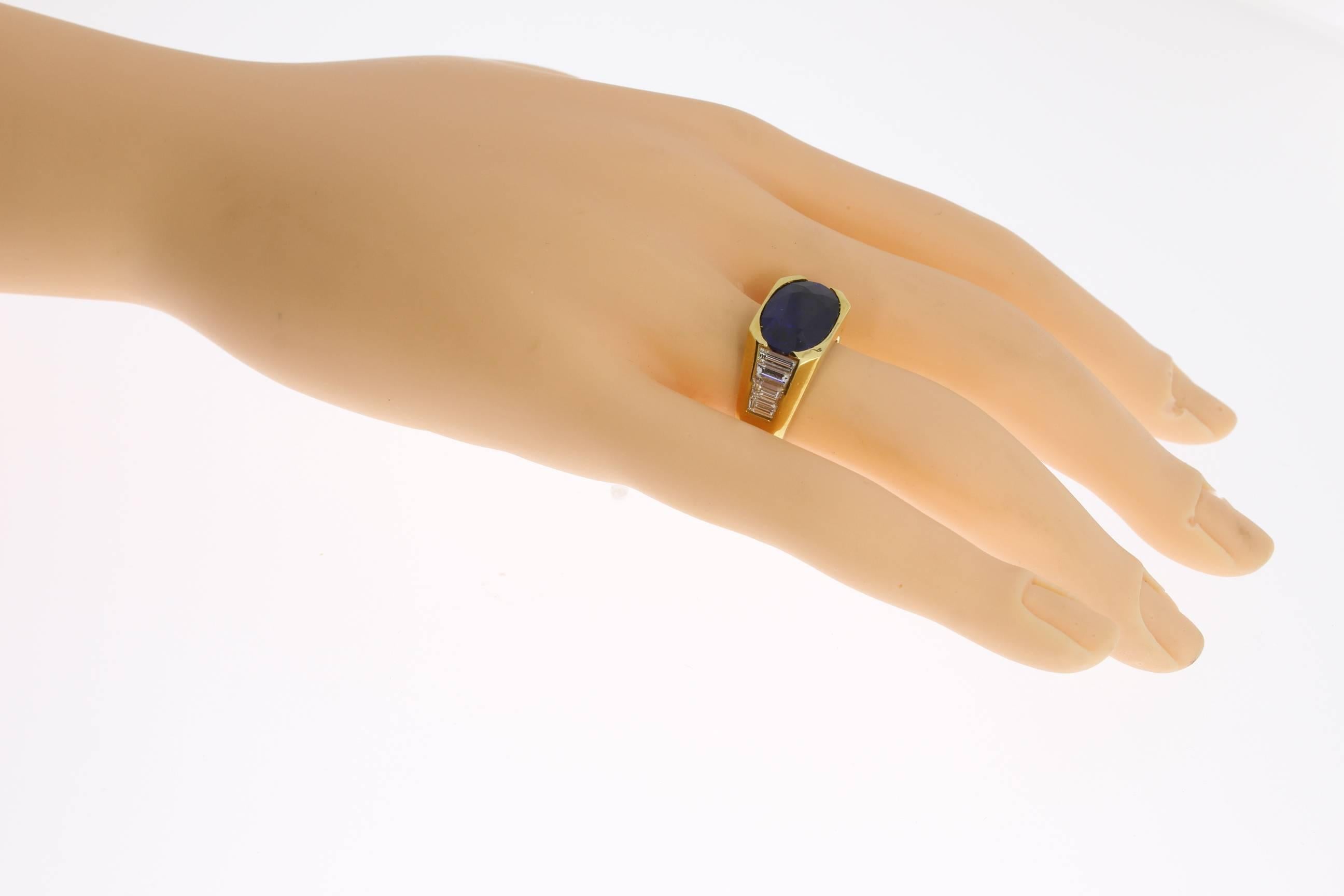 Sapphire Diamond Gold Cocktail Ring For Sale 2