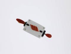 1970's Italian Coral Onyx Diamond White Jade Pendant