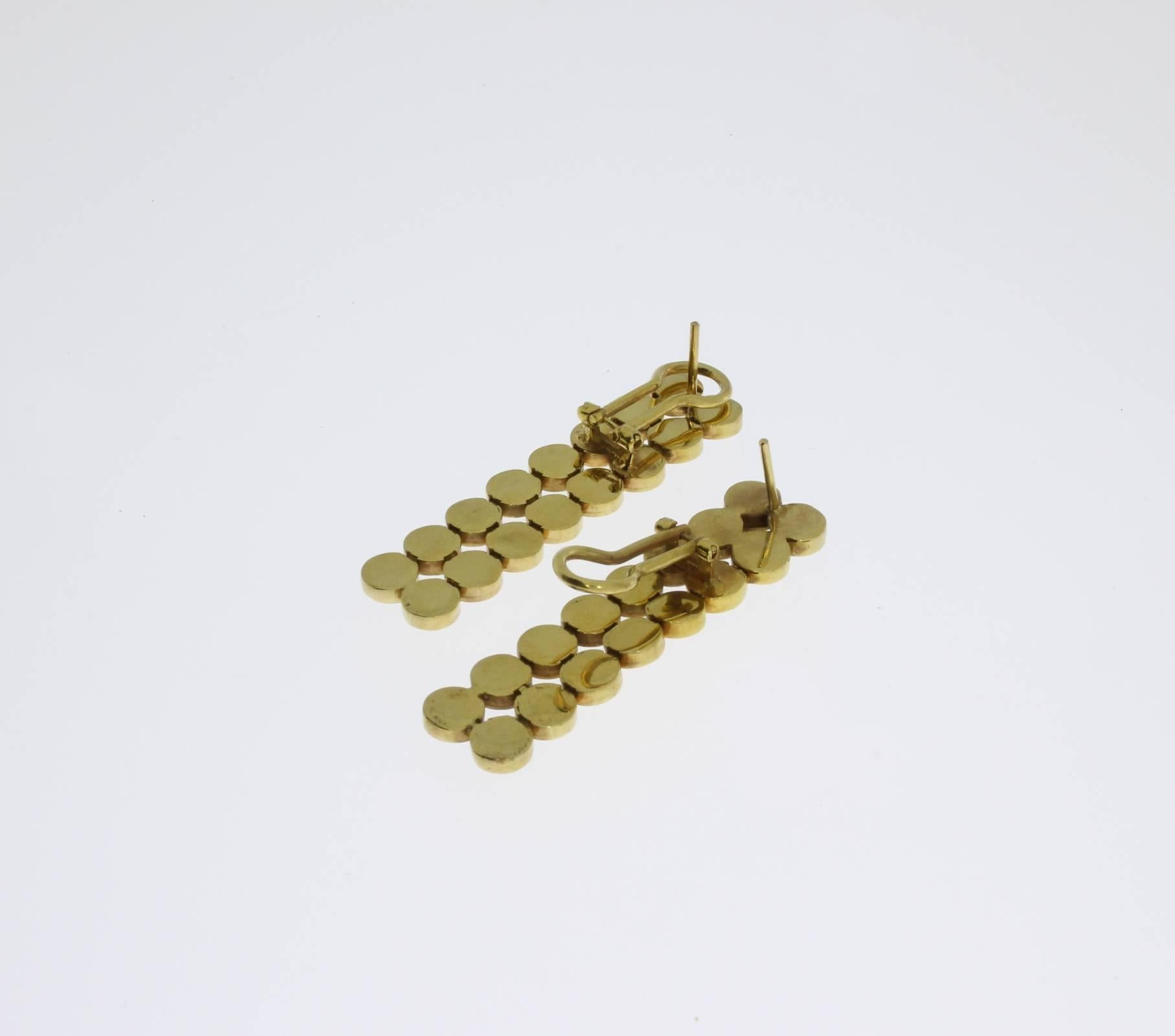 Mid Century Italian Gold Dangle Earrings In Excellent Condition In Berlin, DE