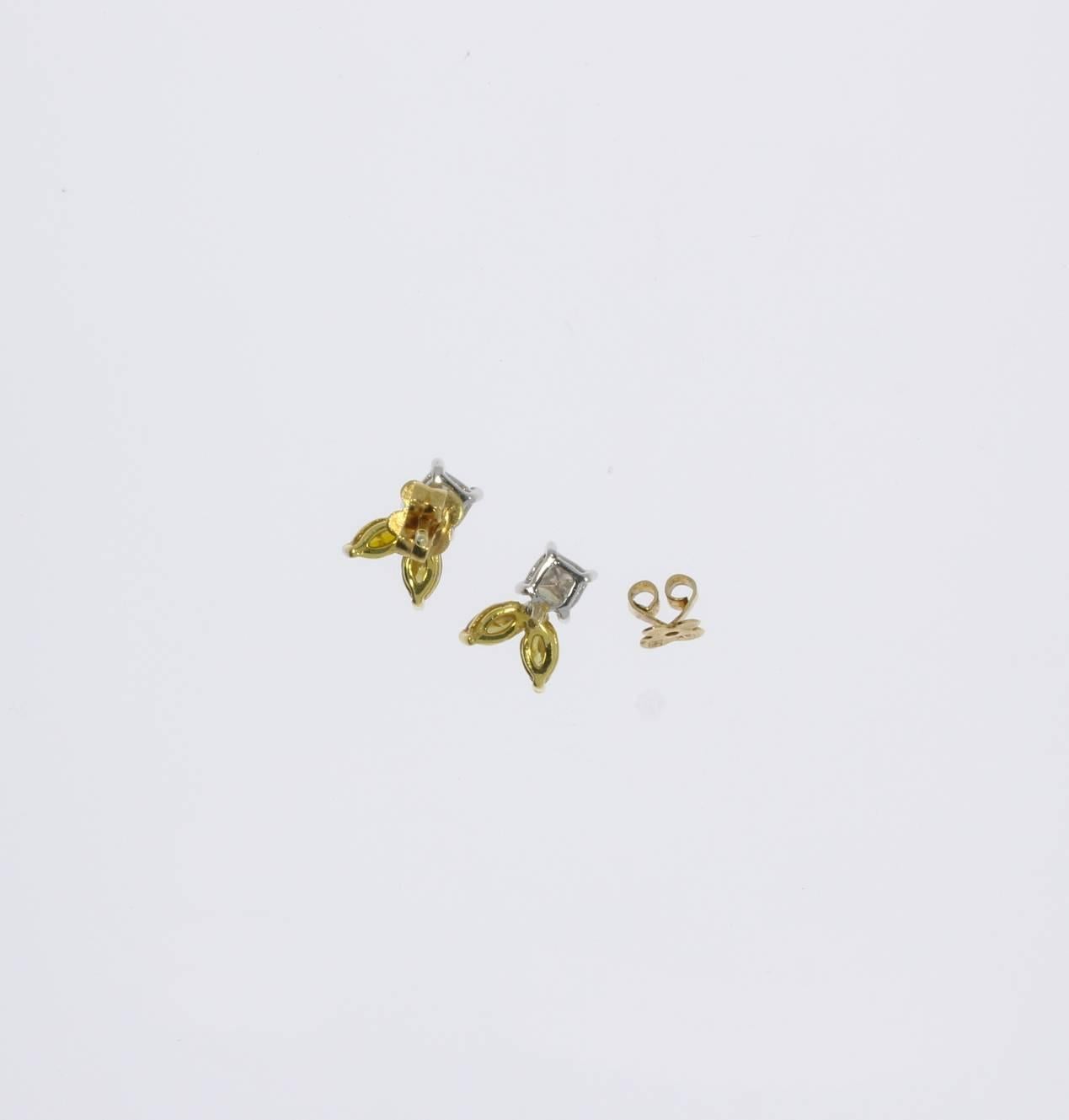 Women's Diamond Gold Stud Earrings For Sale