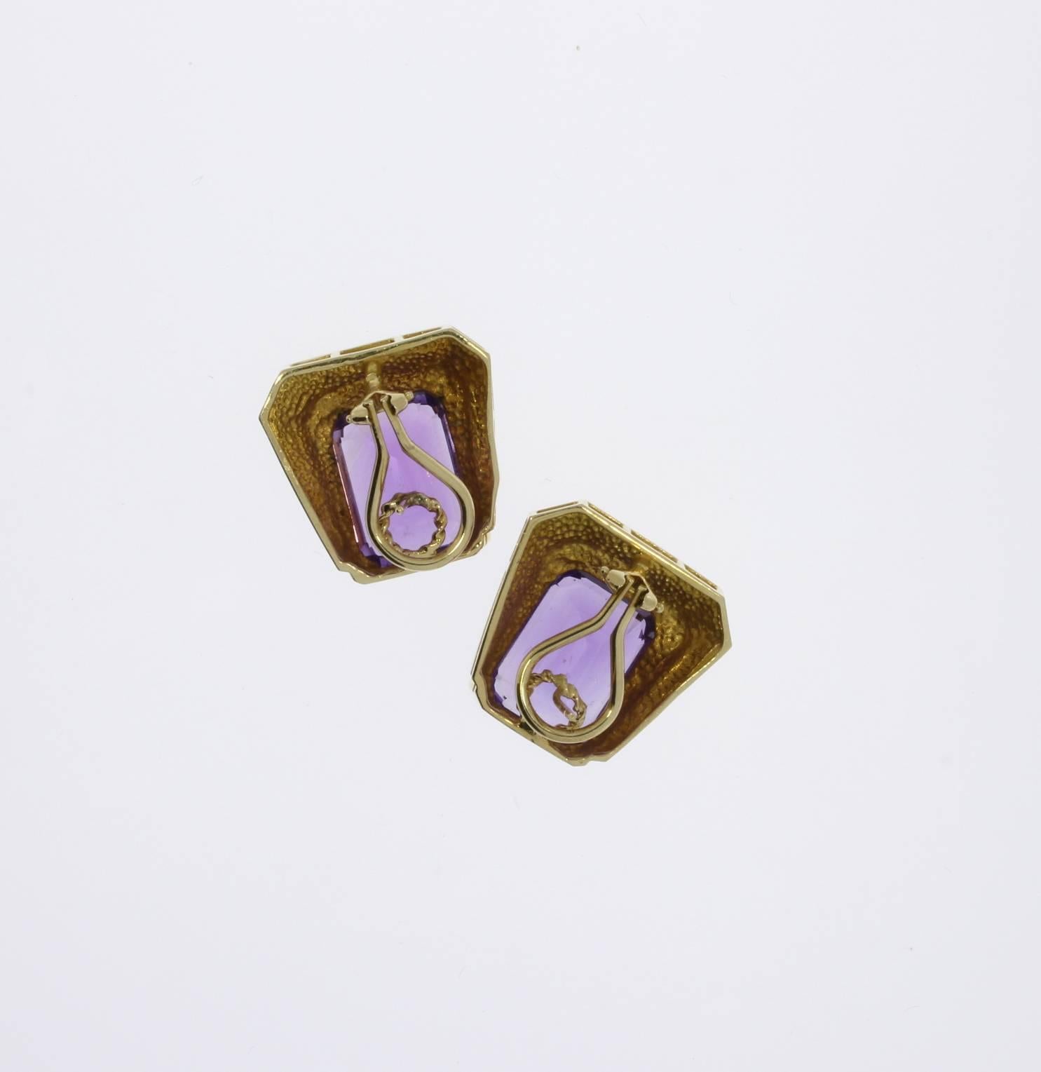 Women's Amethyst Gold Earrings