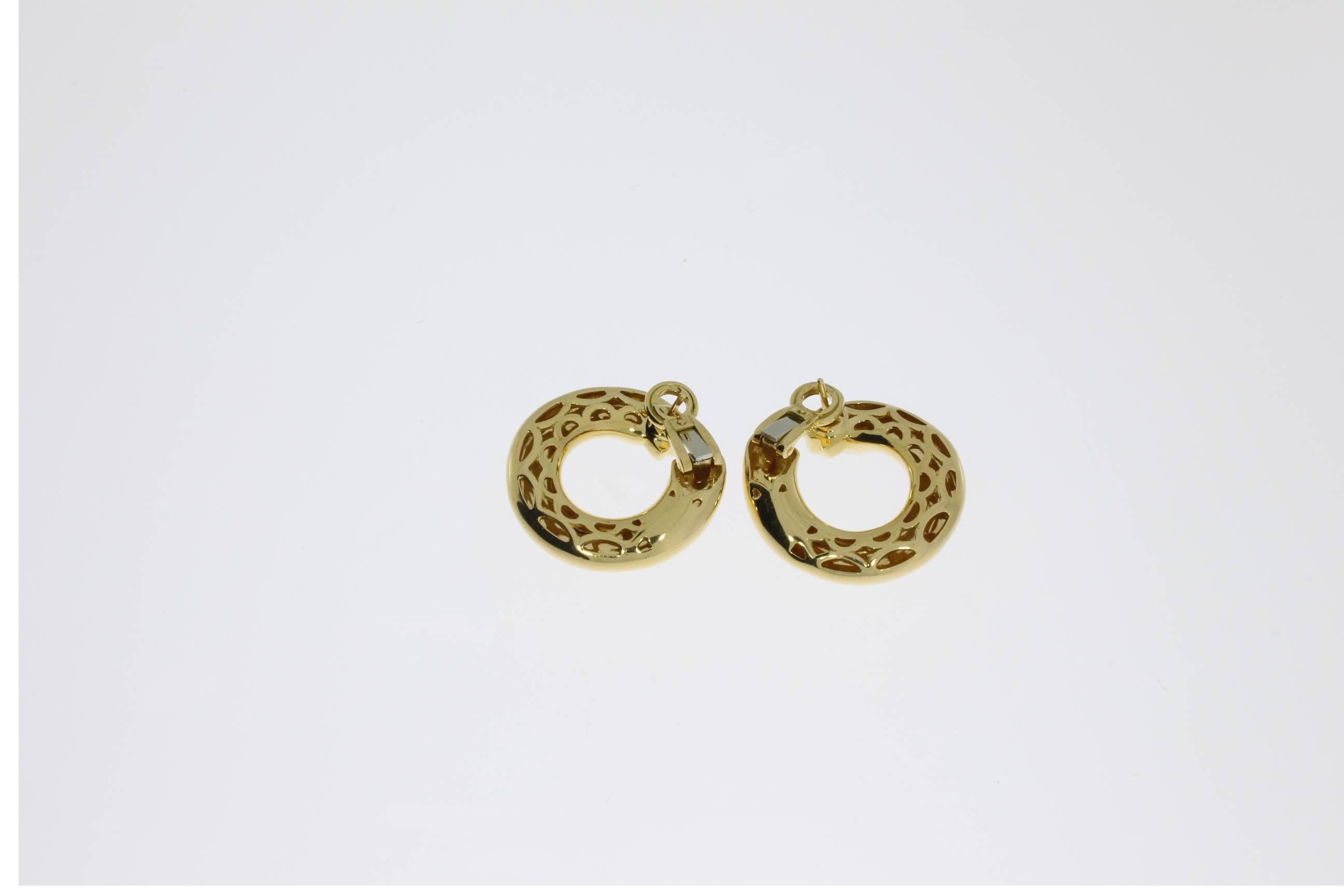 Women's Cartier Gold Panthere Hoop Earrings
