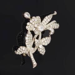 1900s Diamond Gold Platinum Floral Spray Brooch