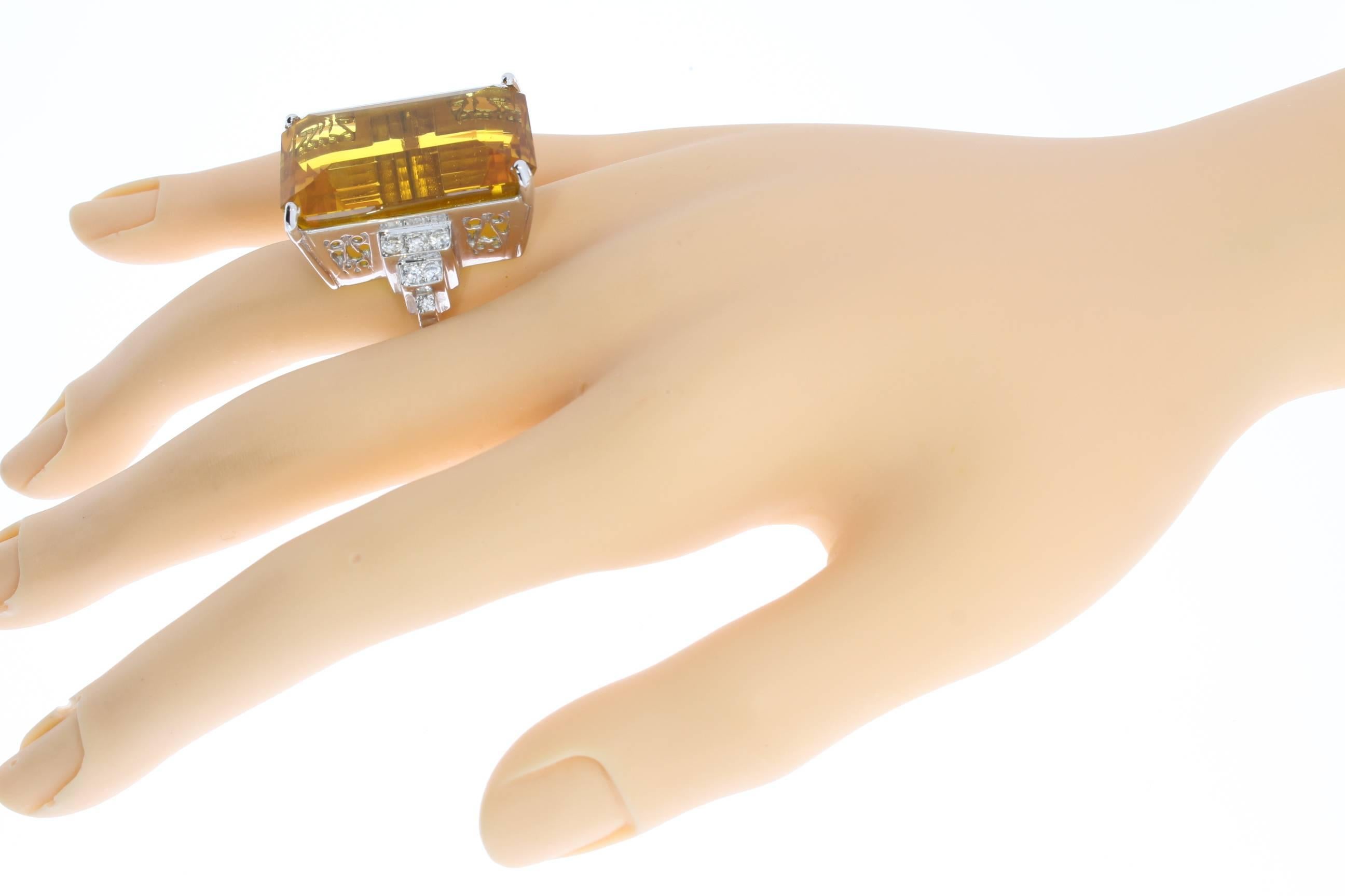 Citrine Diamond Gold Ring 1