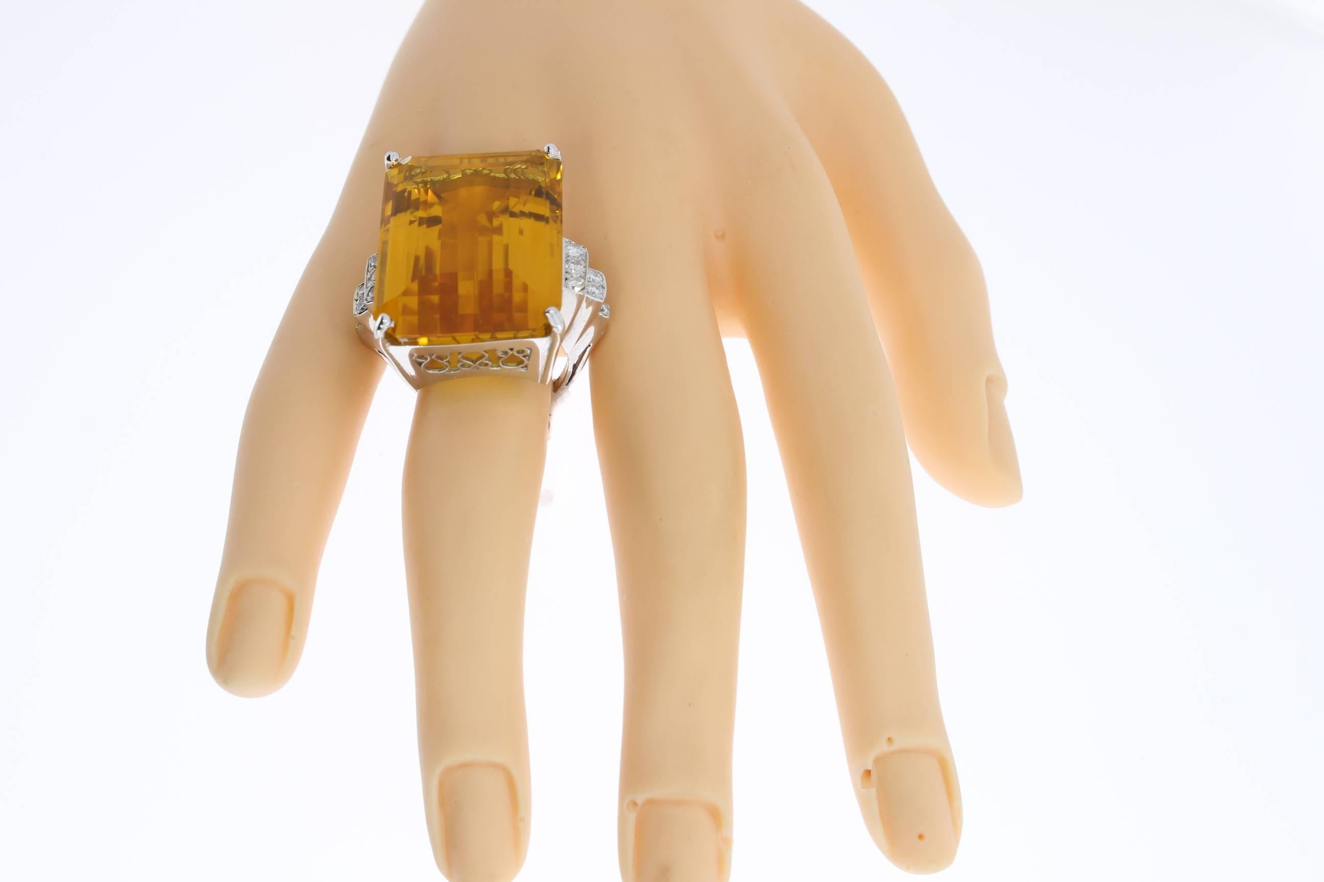 Citrine Diamond Gold Ring 2