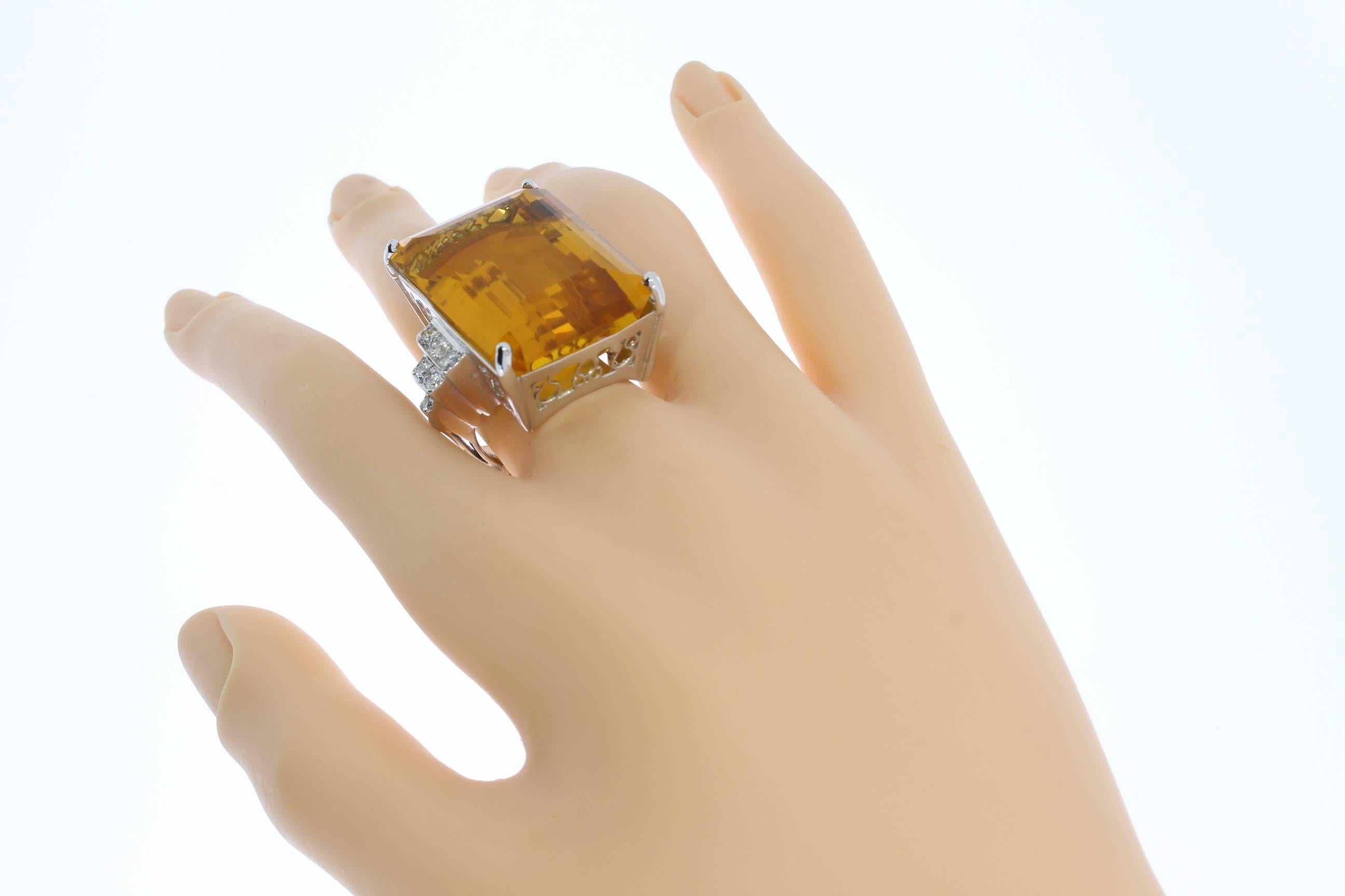 Citrine Diamond Gold Ring 4