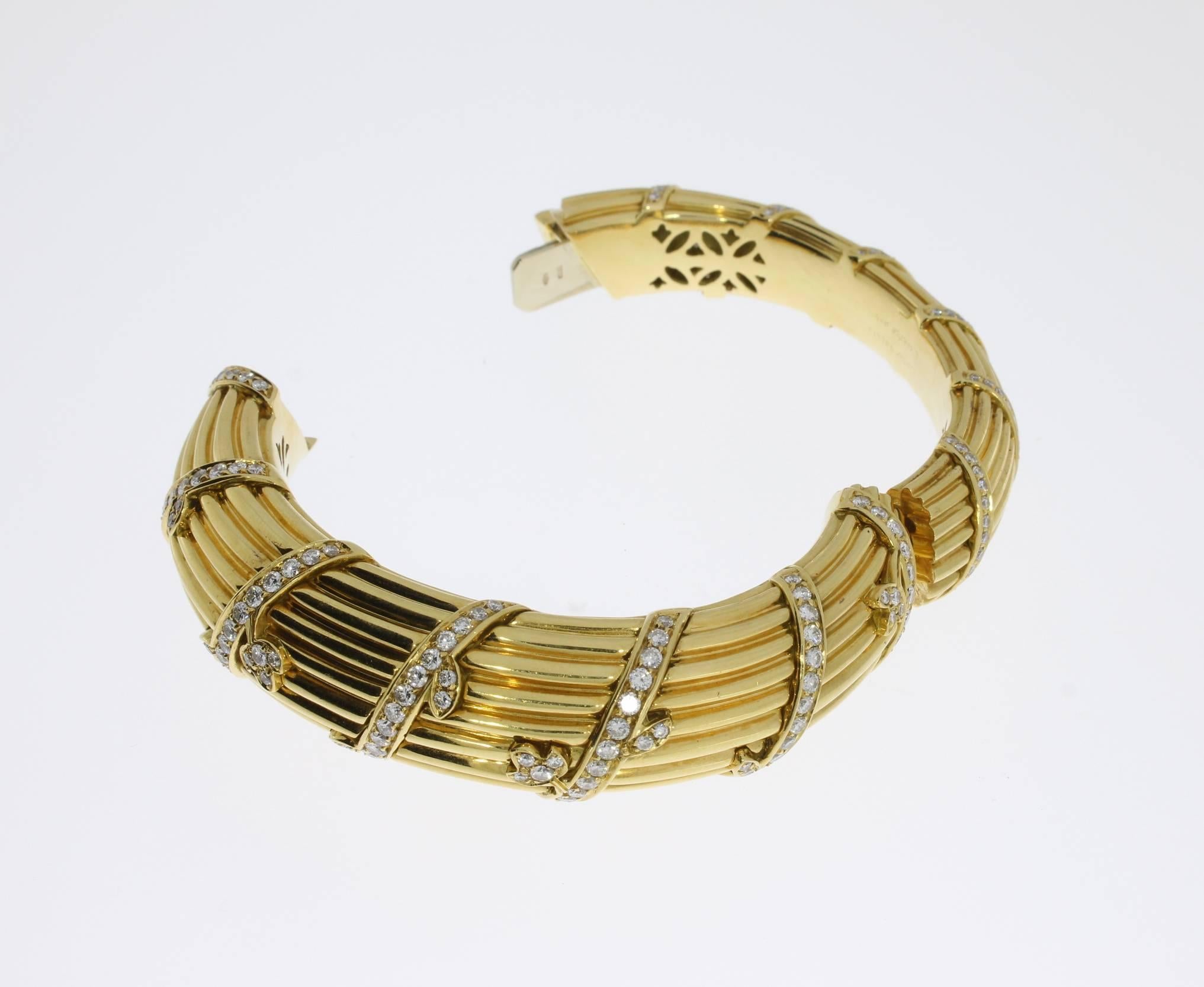 Women's Cartier Gorgeous Diamond Gold Bangle Bracelet 