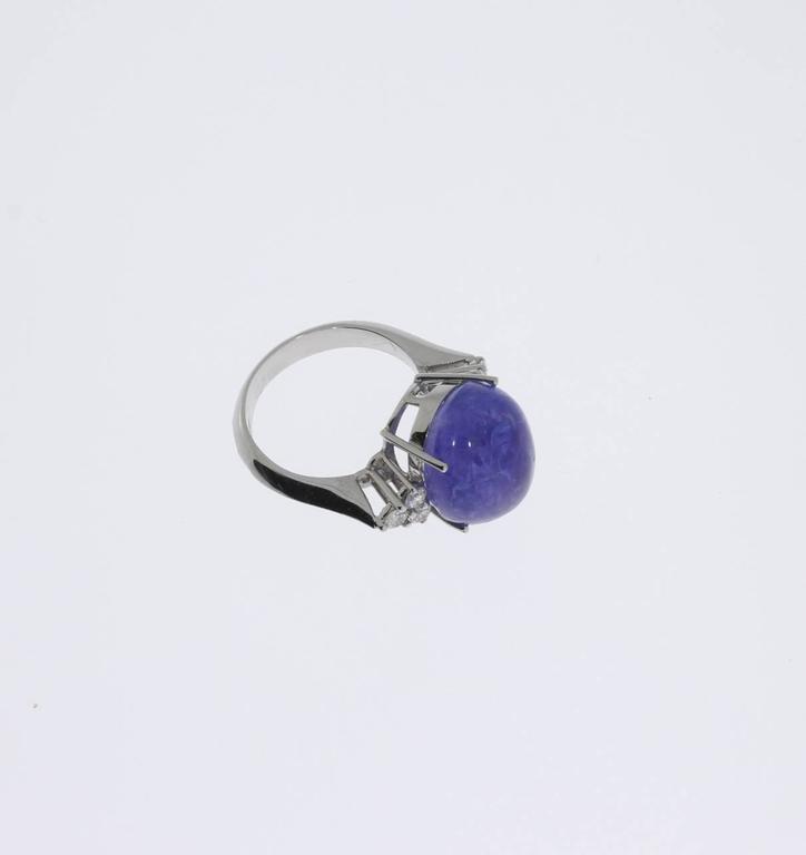 1980s Tanzanite Diamonds Gold Ring For Sale at 1stDibs