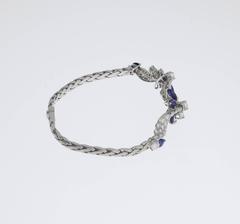 1980s Sapphire Diamond Gold Bracelet