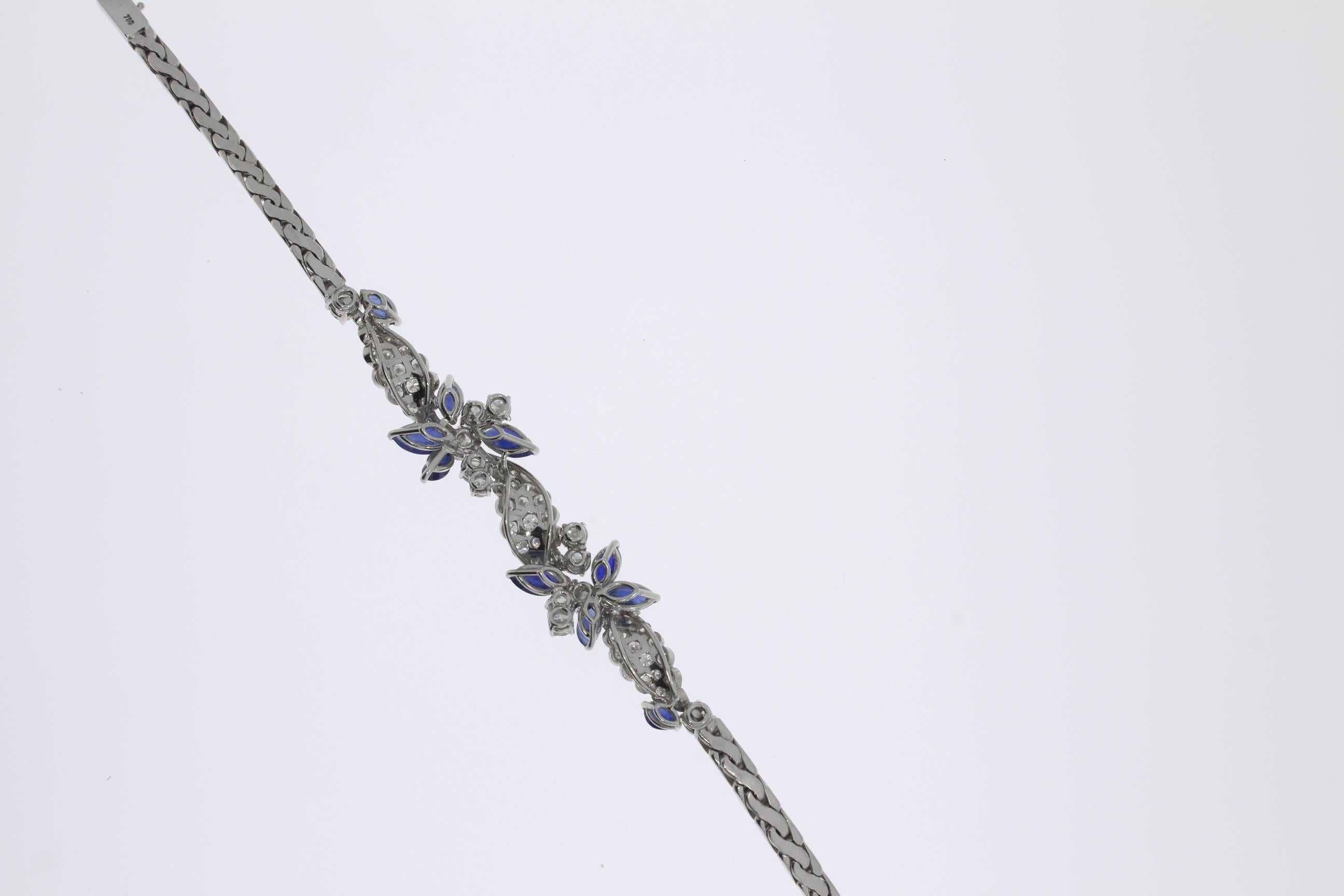 1980s Sapphire Diamond Gold Bracelet For Sale 2