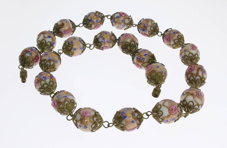Rare Colourful Glass Bead Necklace For Sale at 1stdibs
