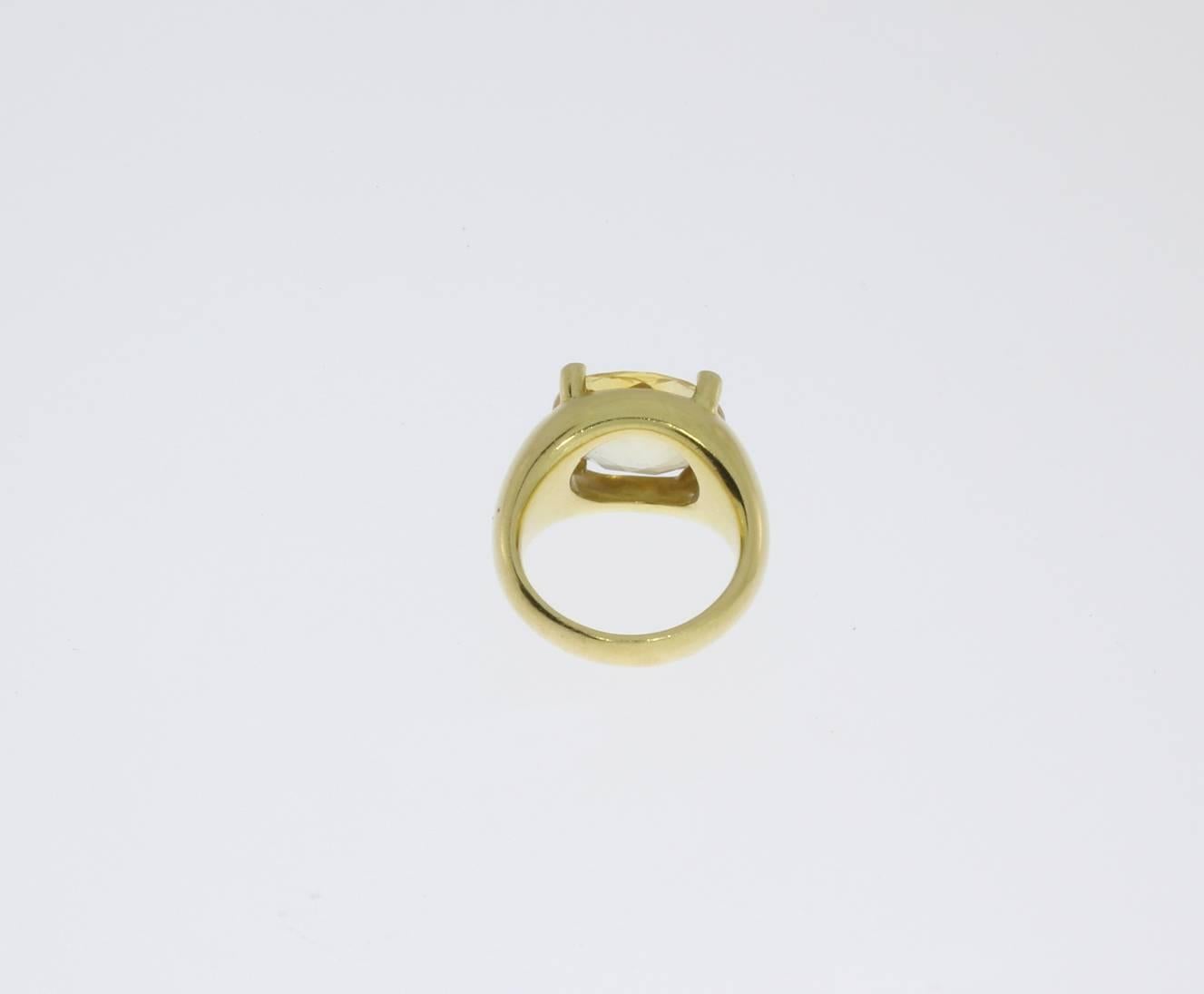 Citrine Diamond 18 Carat Gold Ring For Sale 1