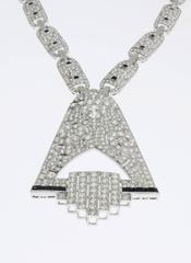 Art Deco Diamond Gold Pendant Necklace