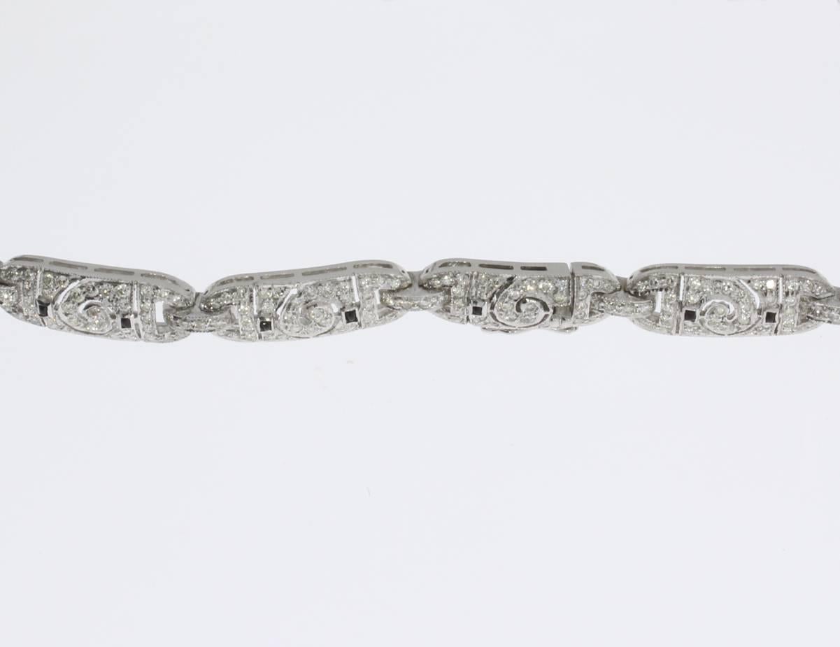 Art Deco Diamond Gold Pendant Necklace For Sale 2