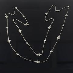Art Deco Style Diamond White Gold Chain Necklace