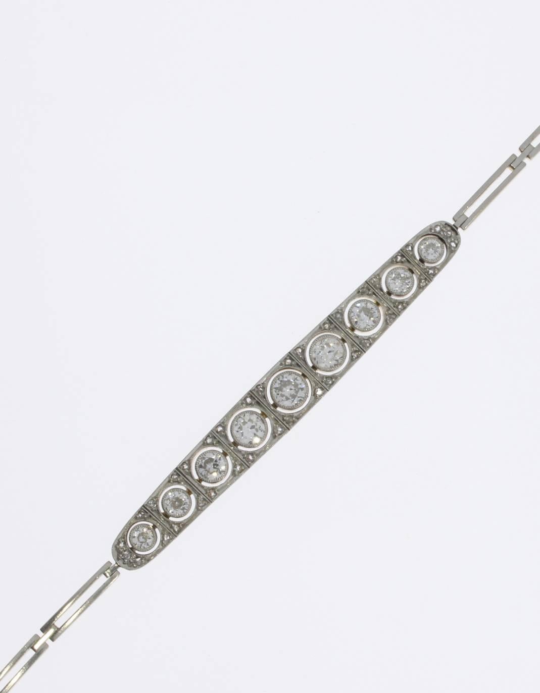 Art Deco Diamond Gold Bracelet (Art déco)