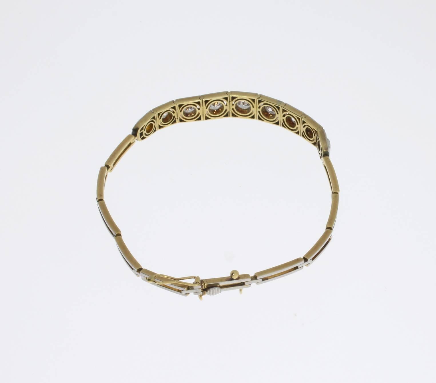 Women's Art Deco Diamond Gold Bracelet