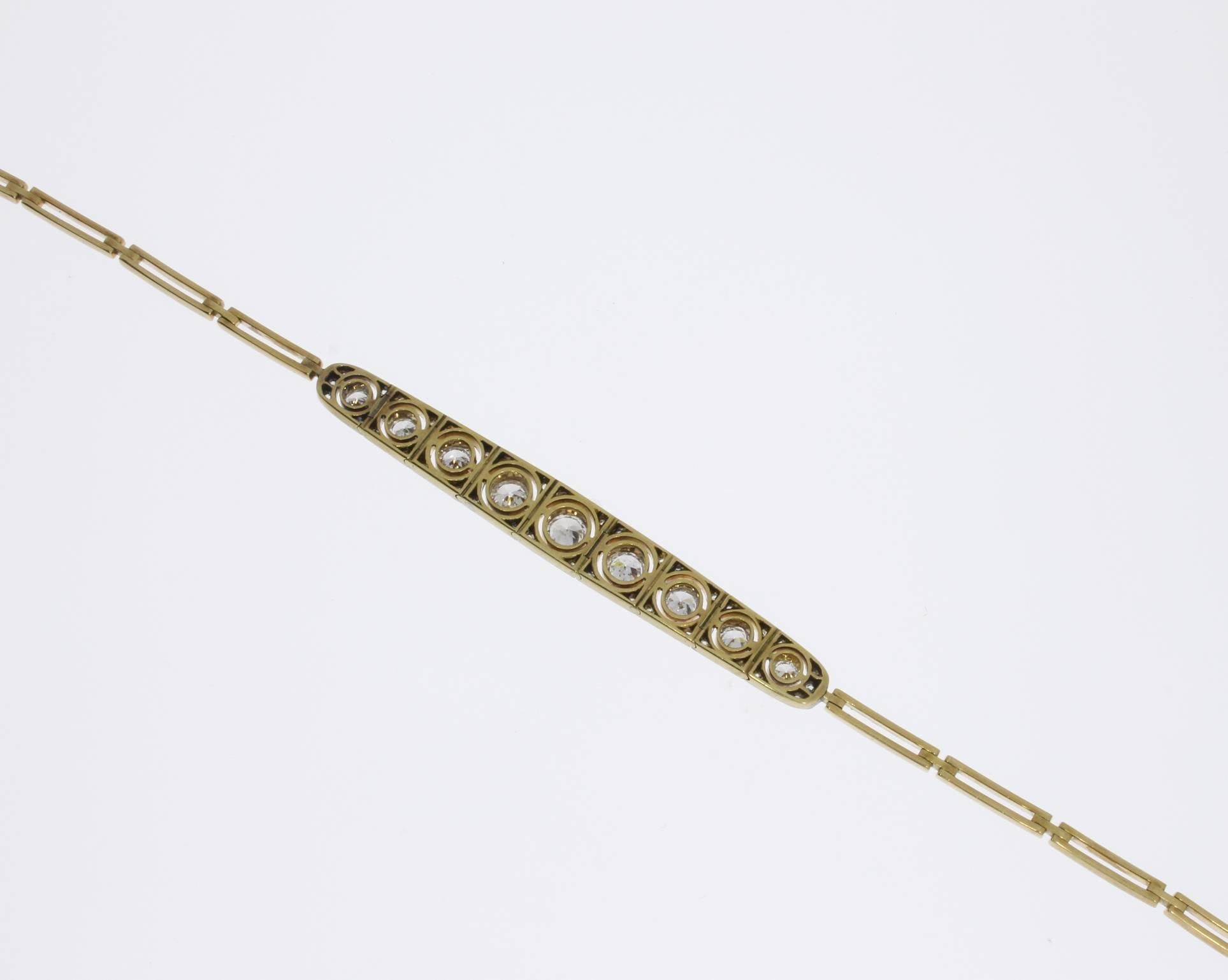 Art Deco Diamond Gold Bracelet Damen