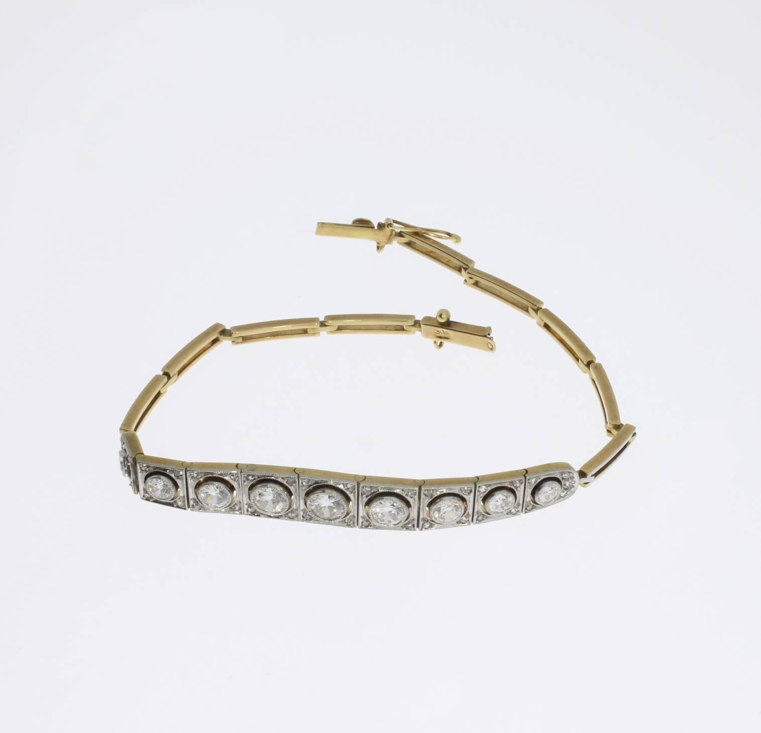 Art Deco Diamond Gold Bracelet 1