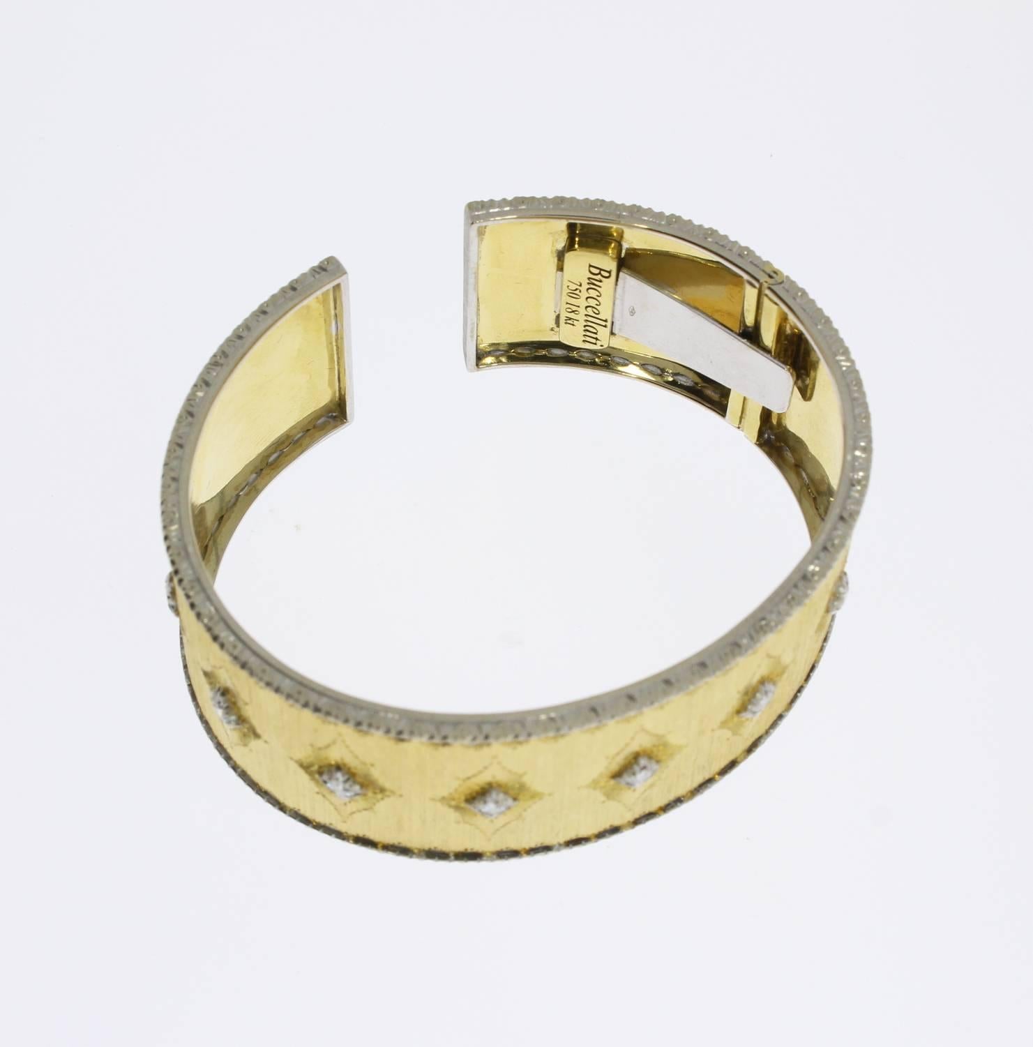 Modern Gold Diamond Cuff Bracelett by Buccellati