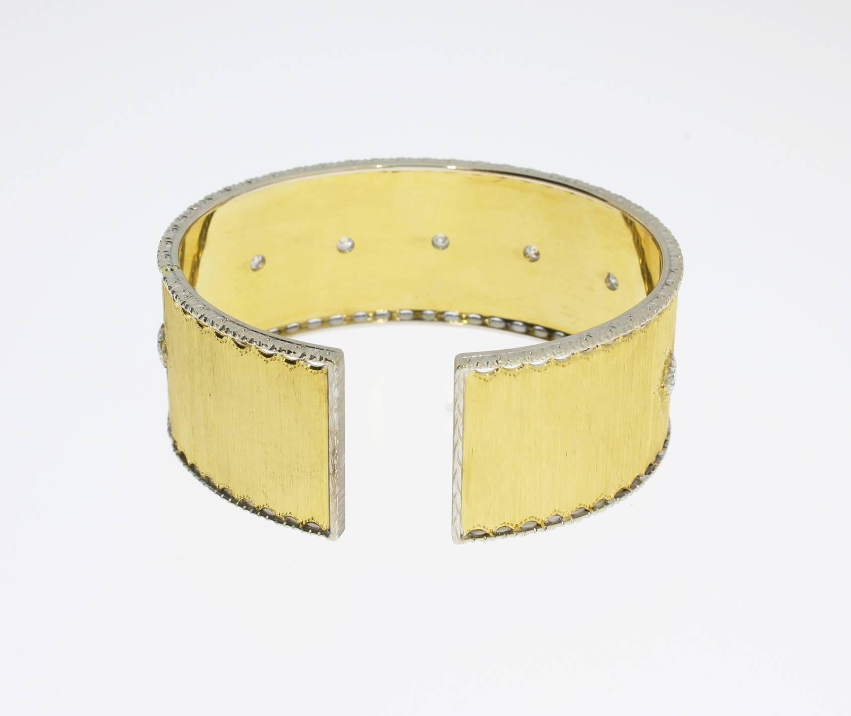 Women's or Men's Gold Diamond Cuff Bracelett by Buccellati